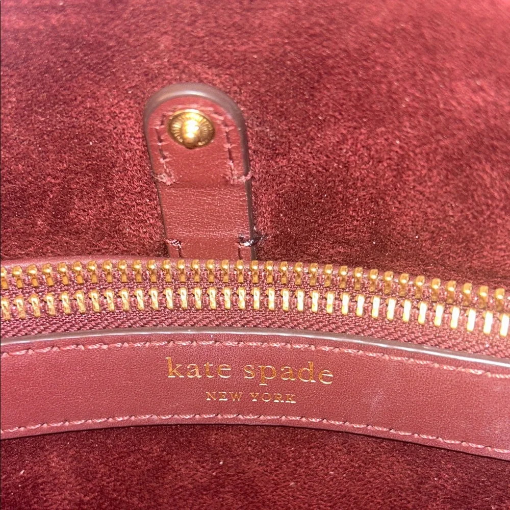 Kate Spade New York Cream Leather Structured Satchel Tote – Gold Hardware